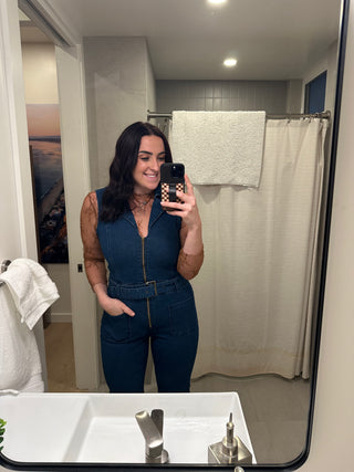 Western Belle Denim Jumpsuit