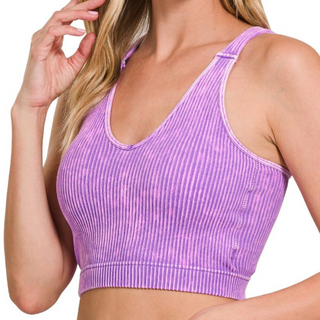 Oakley Ribbed Cropped Top (Violet)