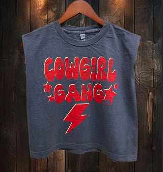 Cowgirl Gang Muscle Tee | Faded Navy