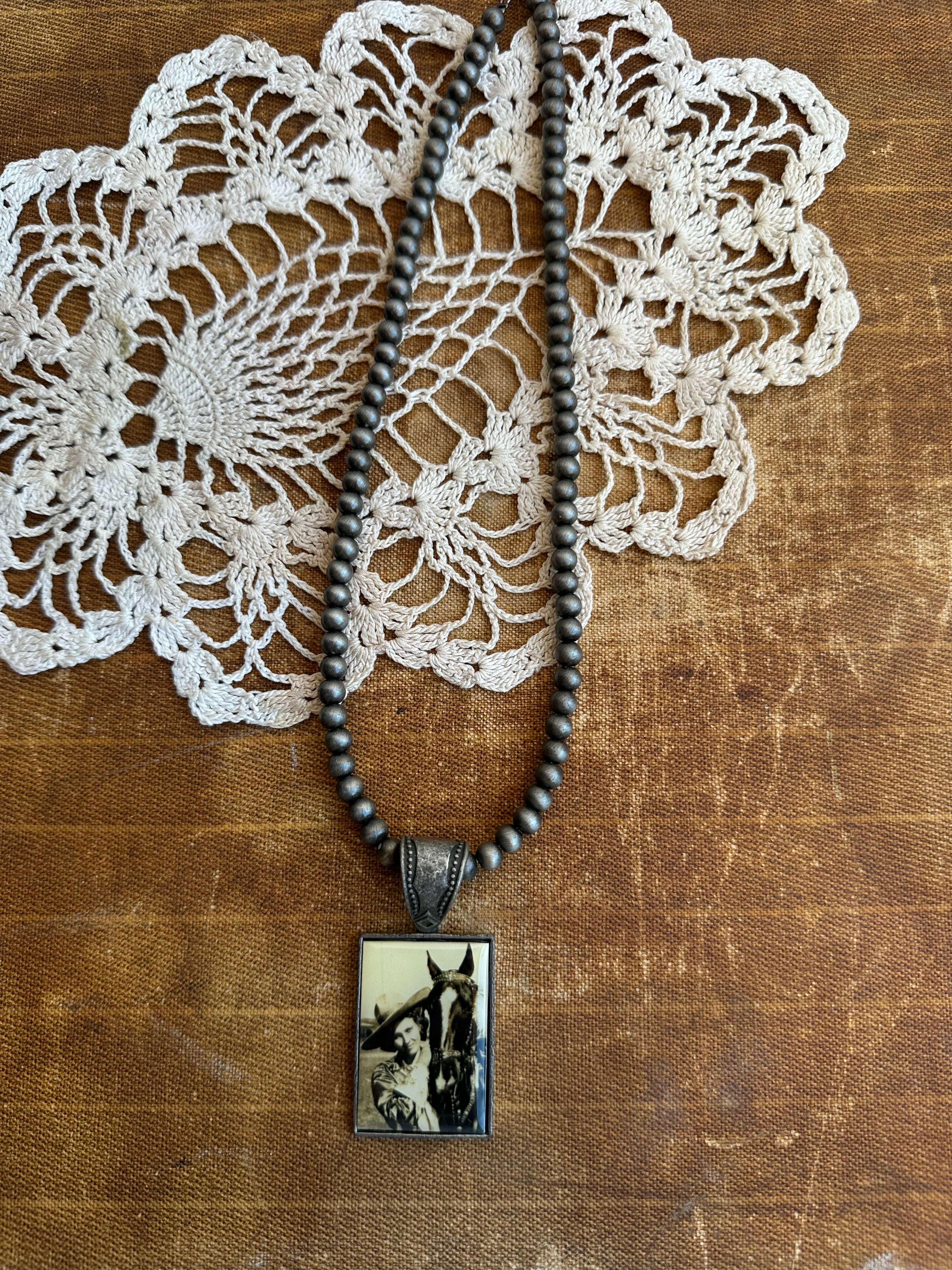 Legacy Rider Rectangle Pendant Necklace