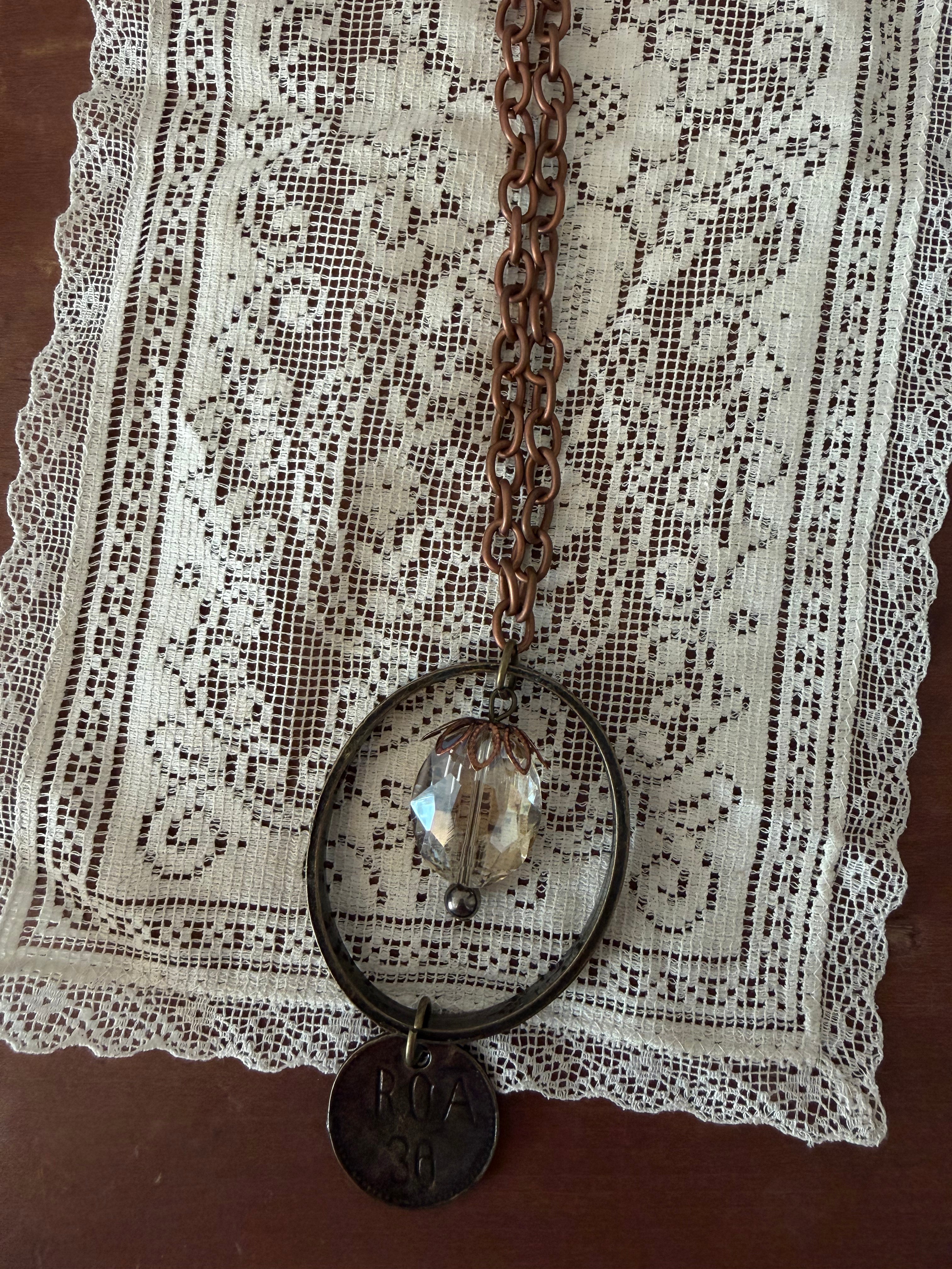 Crystal Drop Chain Necklace