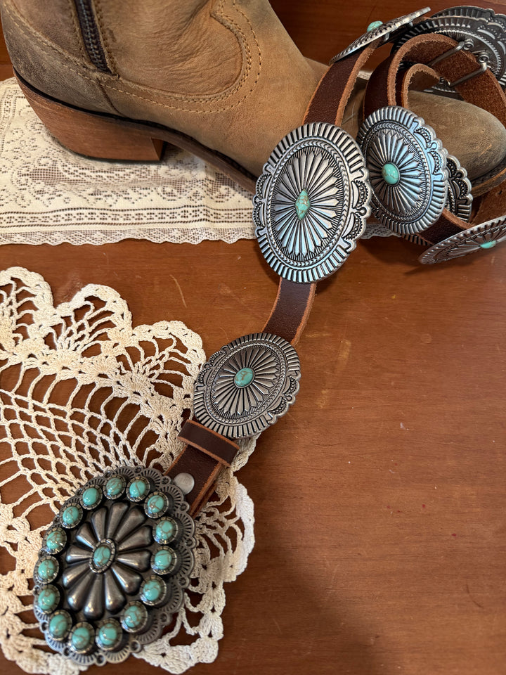 Wild West Turquoise Concho Belt