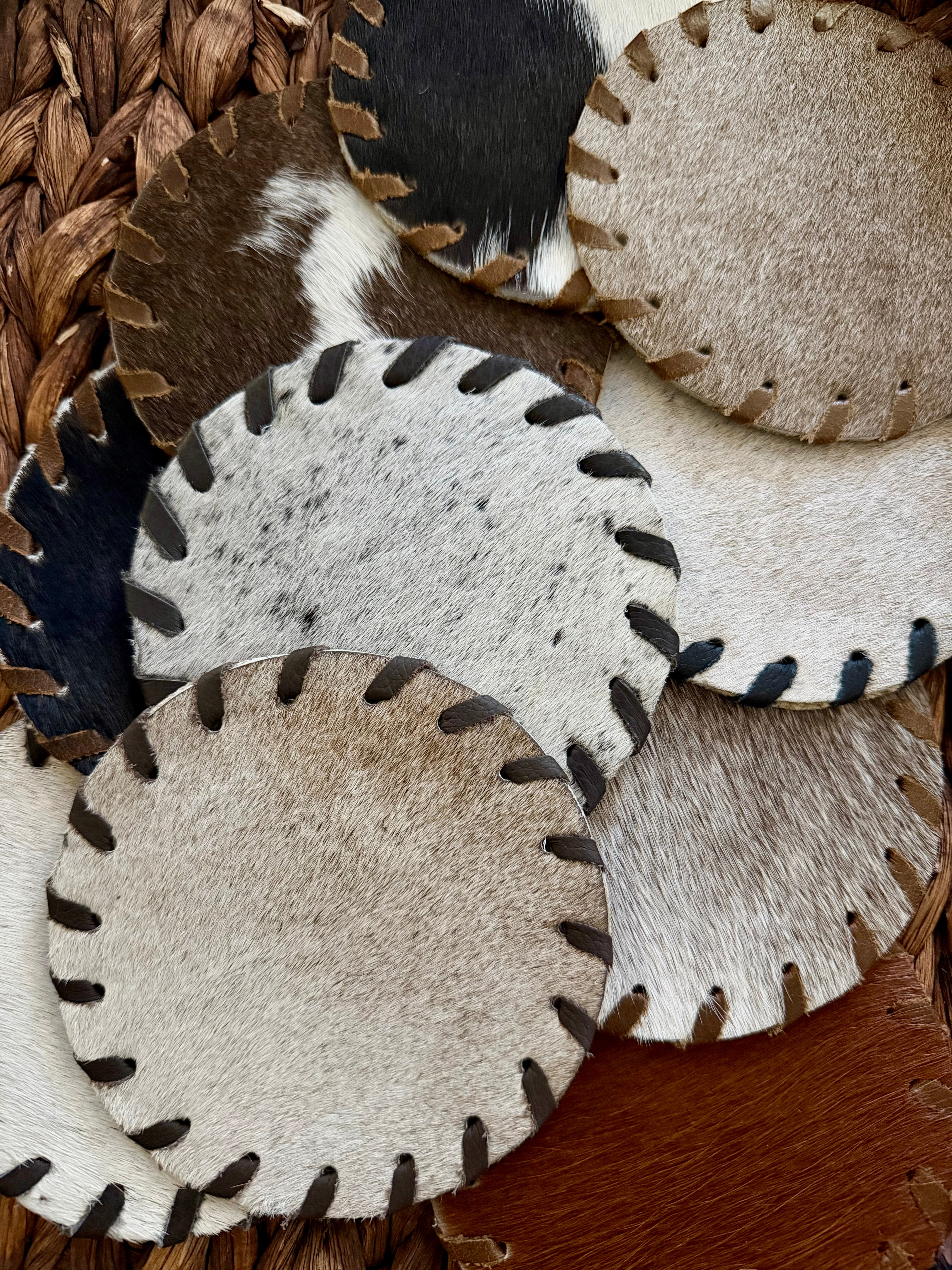 Hair-On Cowhide Coasters