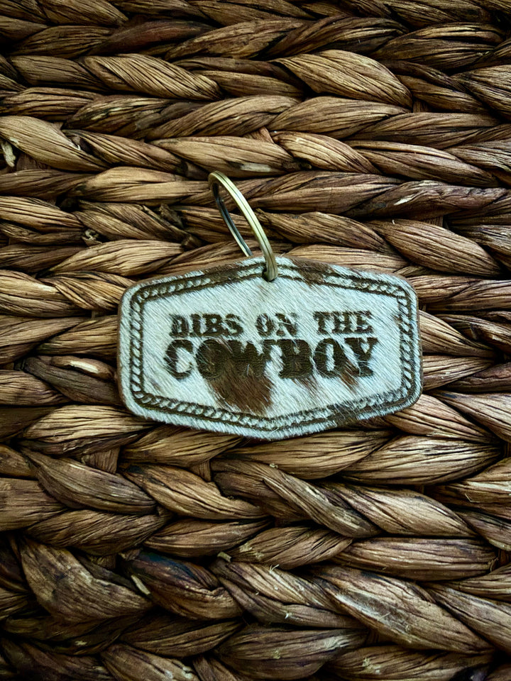 Hair-On Cowhide & Leather Keychain
