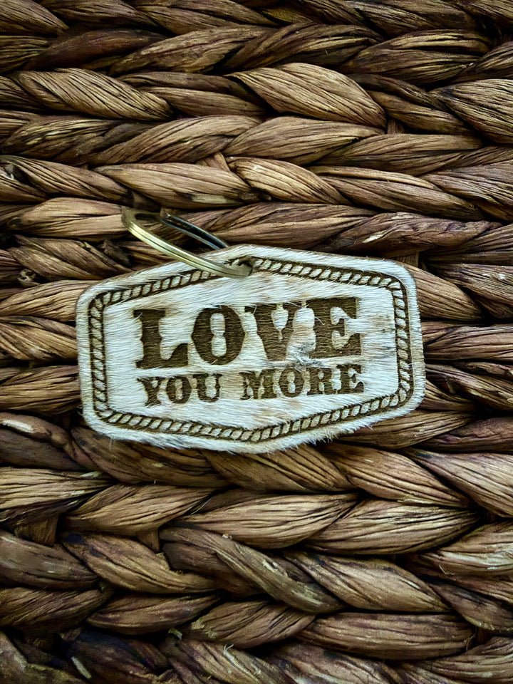 Hair-On Cowhide & Leather Keychain