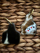 Mini Hair-On Cowhide Cattle Tag Keychain
