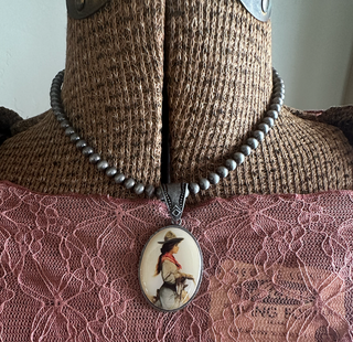 Navajo Inspired Oval Cowgirl Pendant