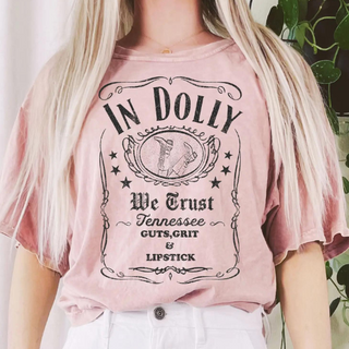 In Dolly We Trust Graphic Tee (Dusty Pink)
