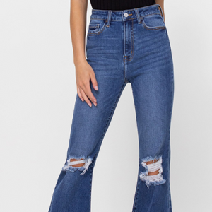 High-Rise Super Flare Jeans (Medium Wash)