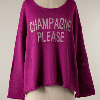 Champagne Please Lightweight Sweater (Fig)