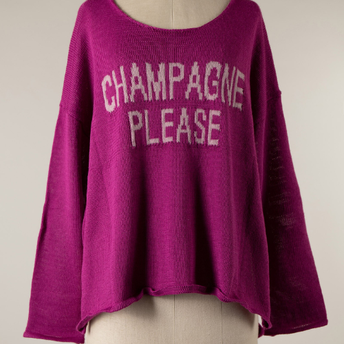 Champagne Please Sweater (Fig)