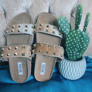 Toodle Cowhide & Studded Sandals
