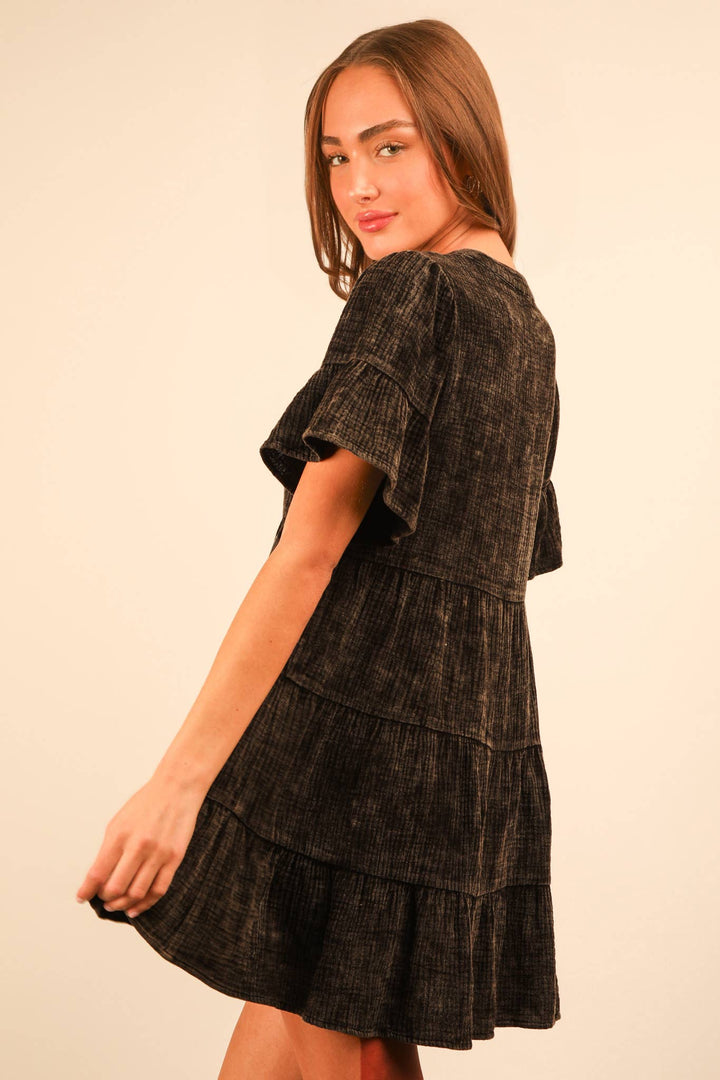 Mineral Washed Woven Mini Dress