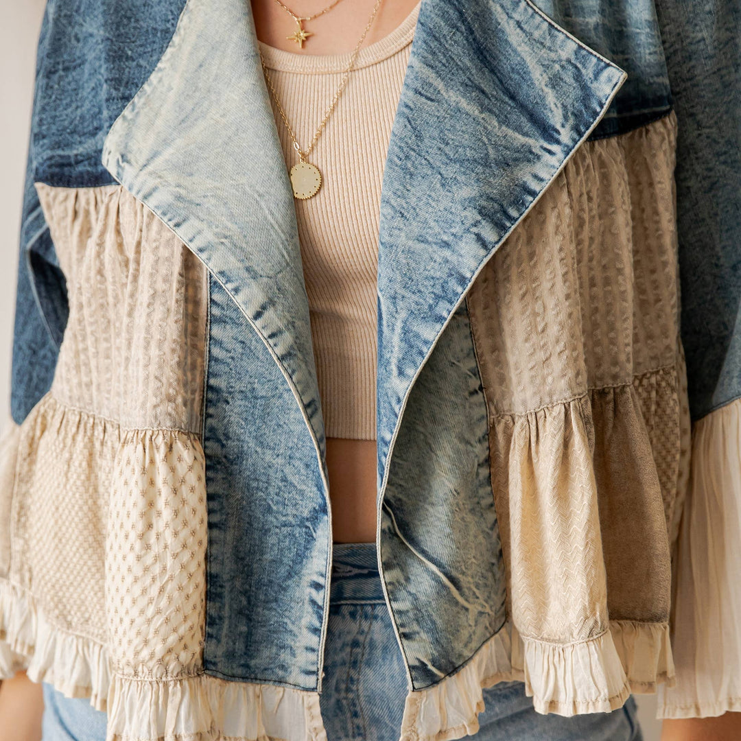 Boho Embroidered Longline Shrug