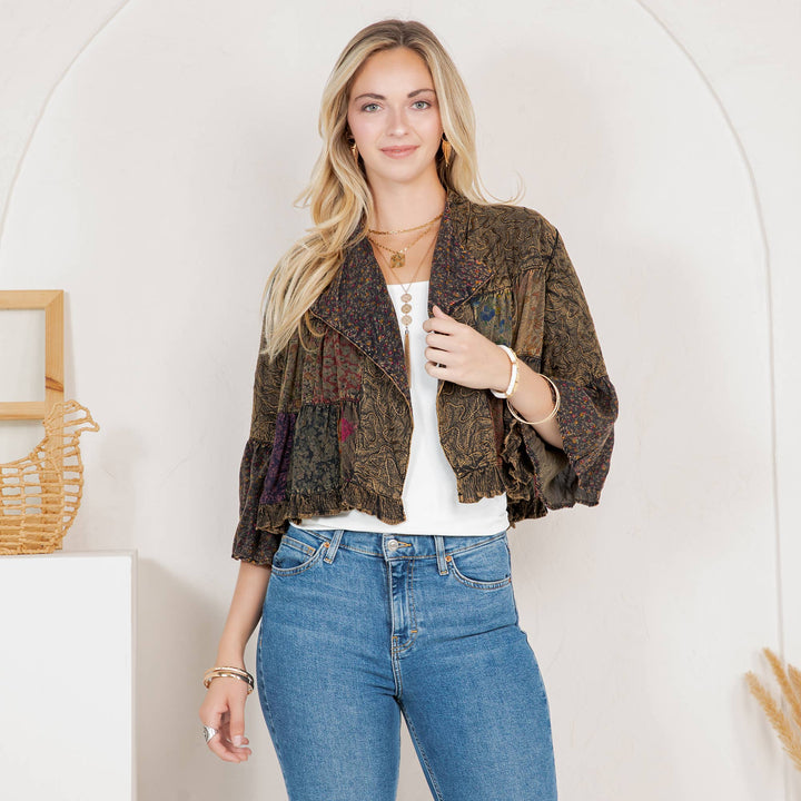 Boho Embroidered Longline Shrug