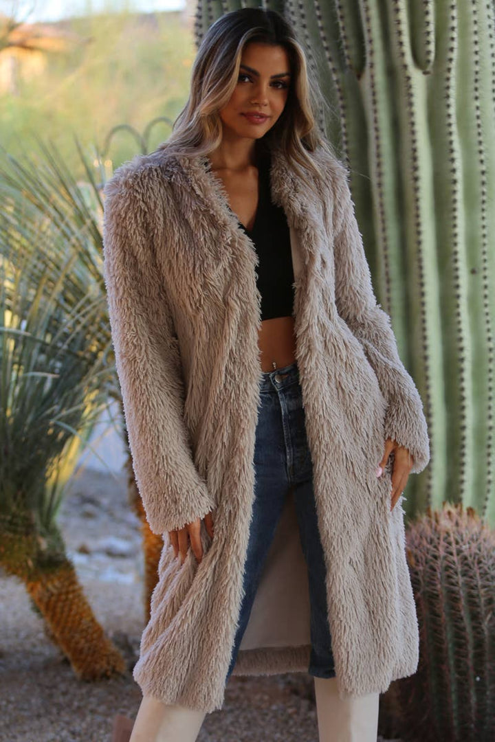Idaho Luxe Faux Fur Coat | Tan
