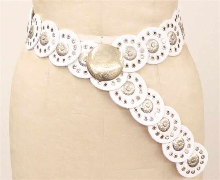 High Desert Concho Belt | White