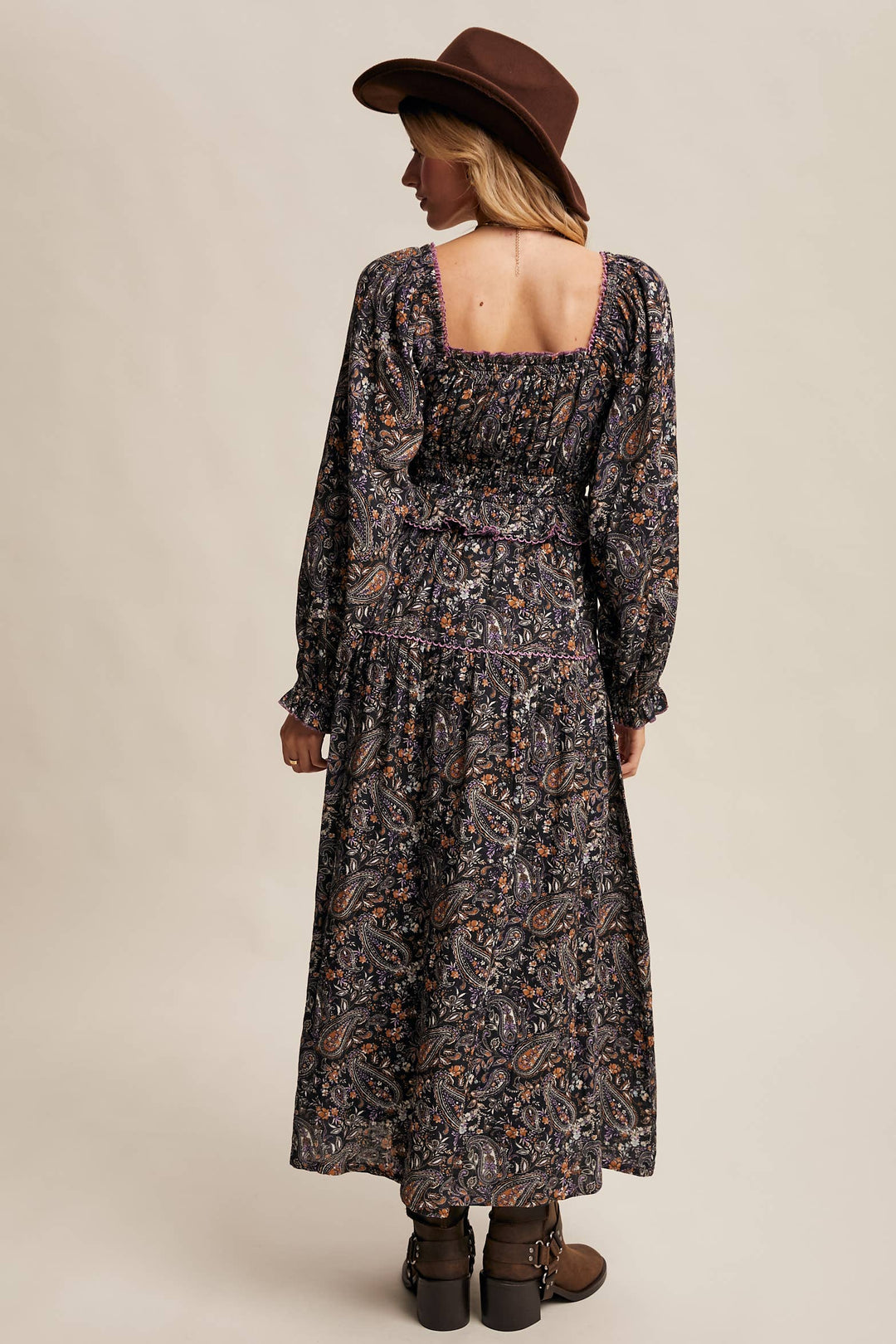 Paisley Smocked Tiered Maxi Dress