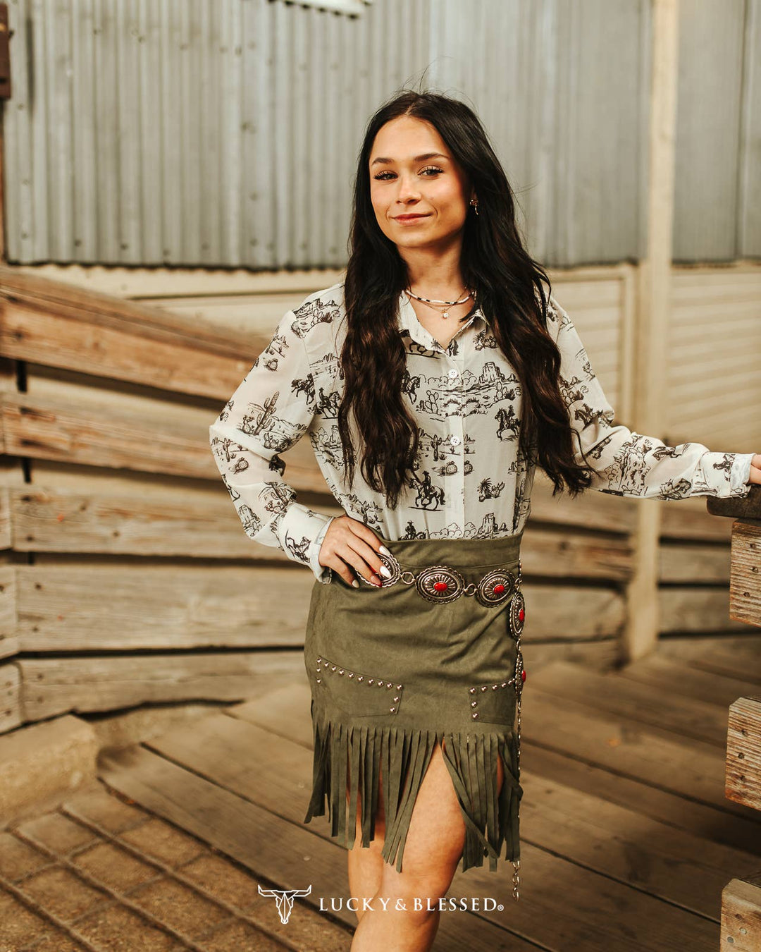 Rodeo Rebel Fringe Skirt