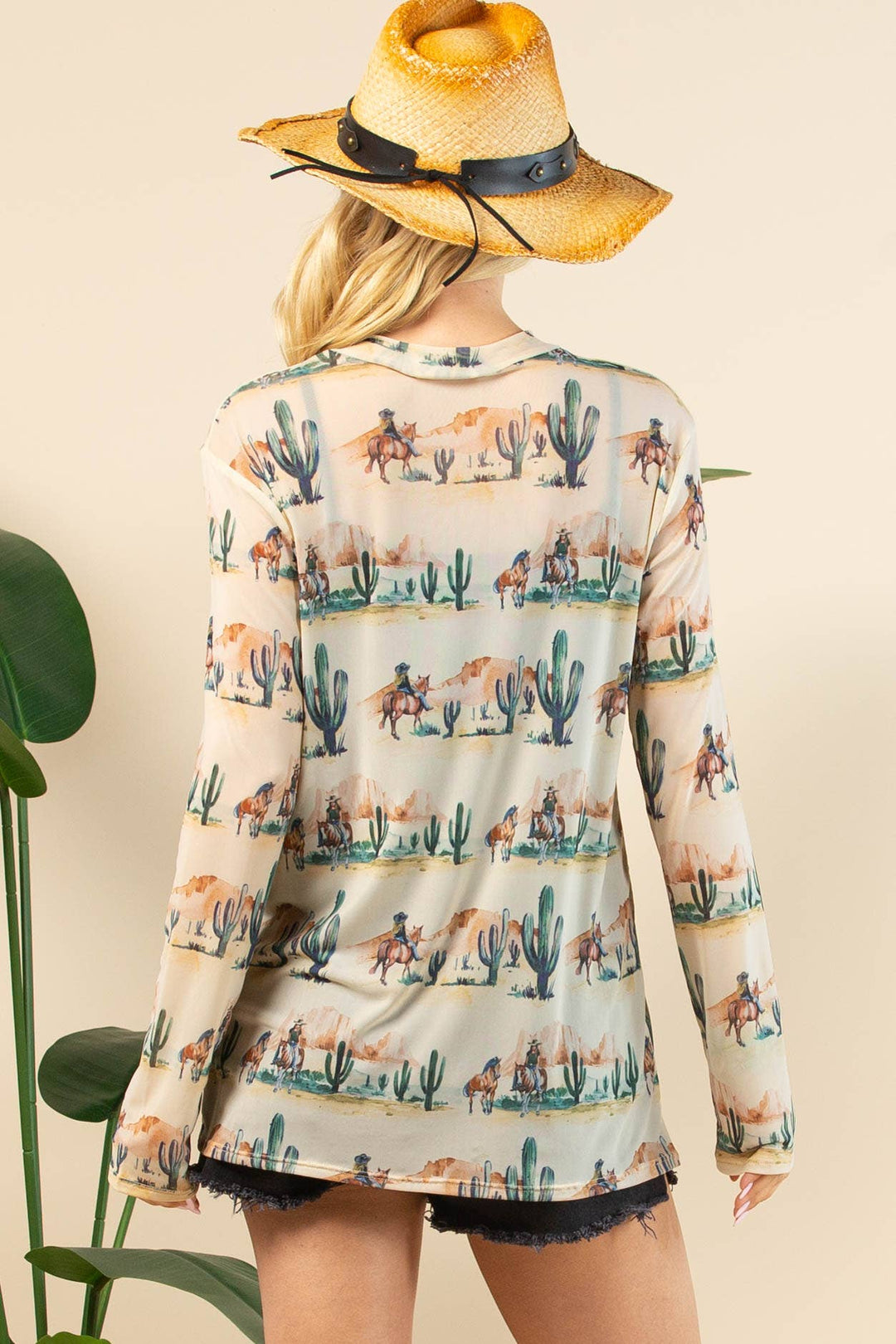 Penelope Western Cowgirl Mesh Top