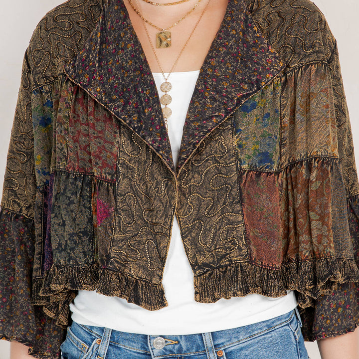 Boho Embroidered Longline Shrug