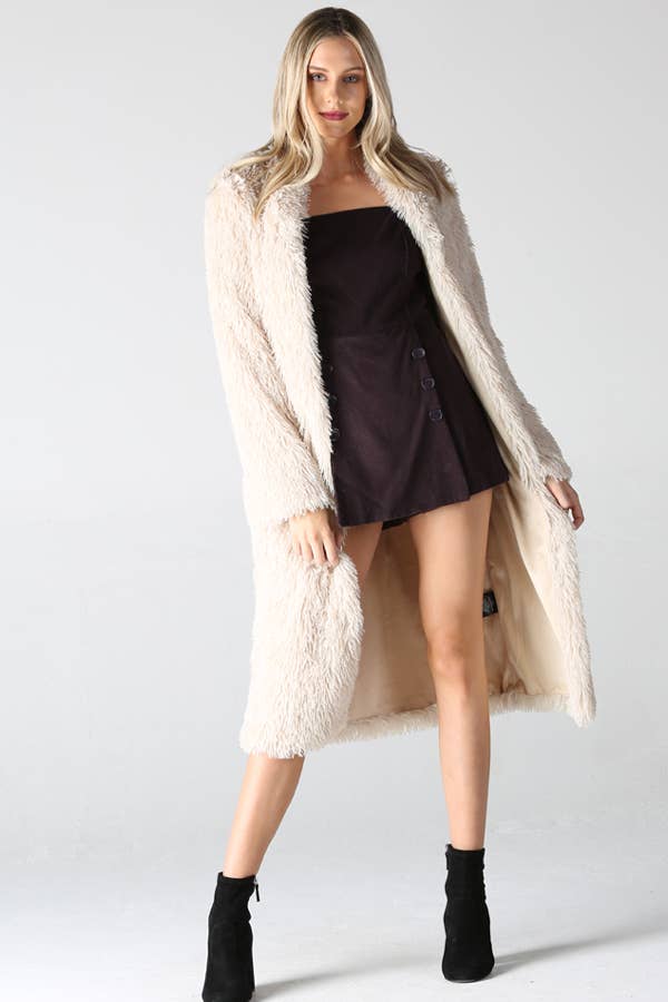 Idaho Luxe Faux Fur Coat | Tan