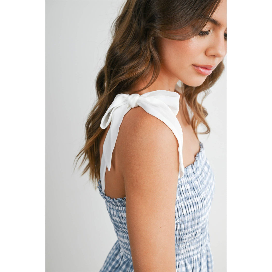Gingham Mini Sundress | Yellow