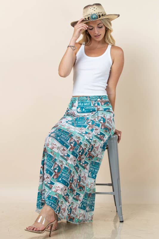 Bailey Wild West Print Mesh Skit
