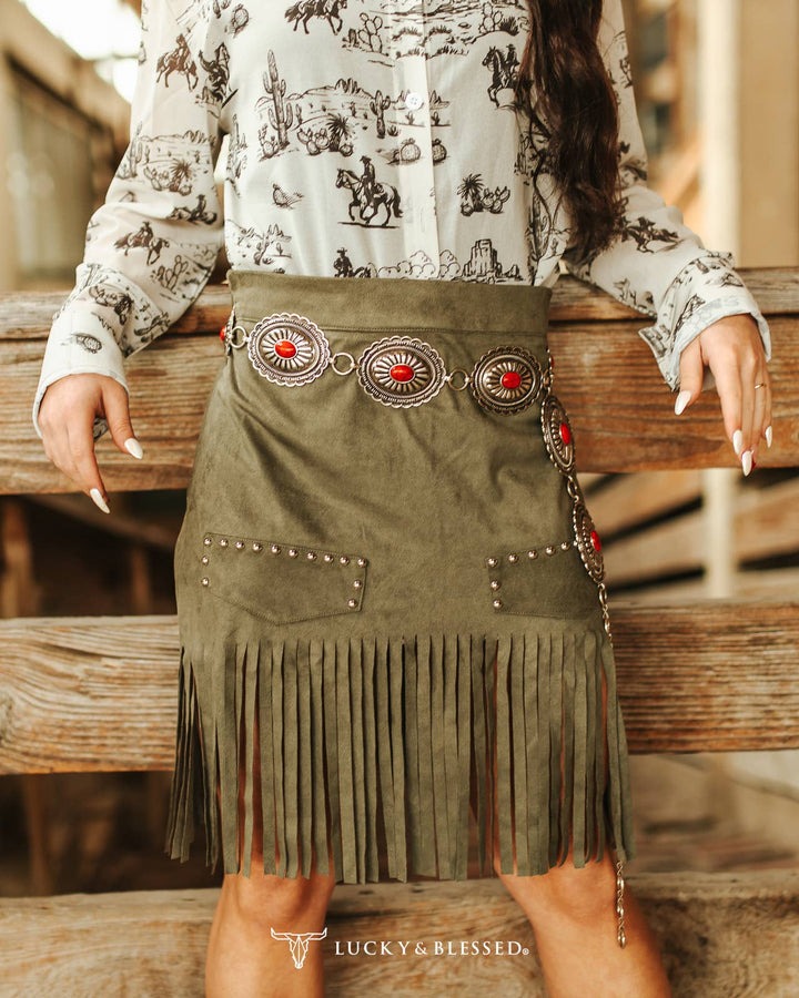 Rodeo Rebel Fringe Skirt