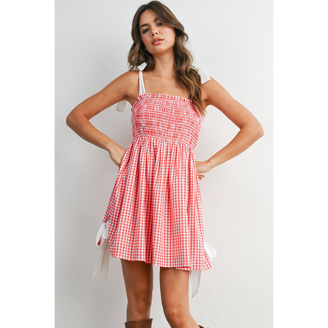 Gingham Mini Sundress | Yellow