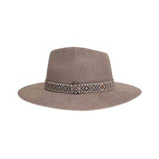 Knit Rhinestone Panama Hat | Taupe