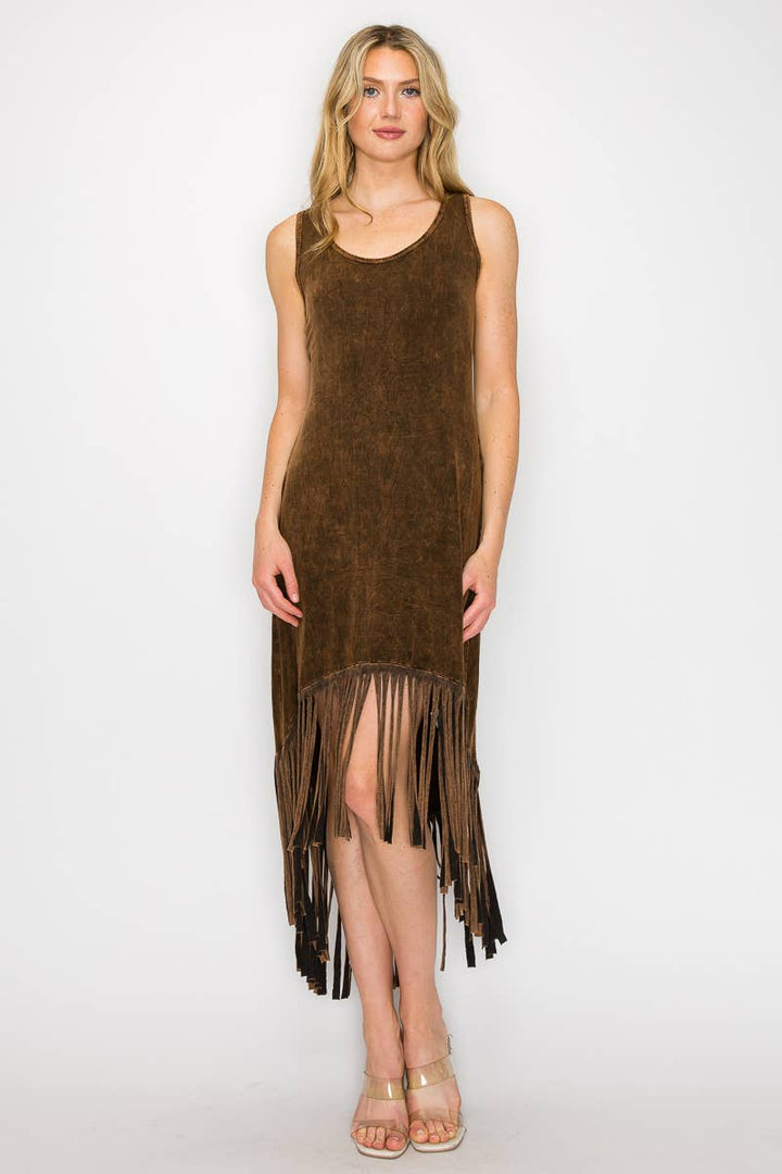 High Noon Fringe Tank Dress