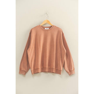 Oversized Mineral Washed Sweatshirt | Chestnut