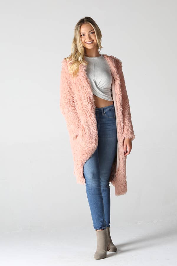 Idaho Luxe Faux Fur Coat | Tan