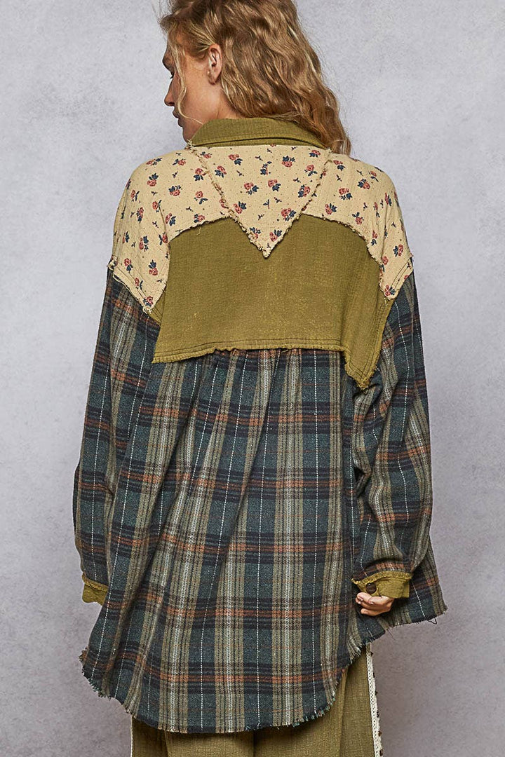 Vintage Patchwork Plaid Shacket