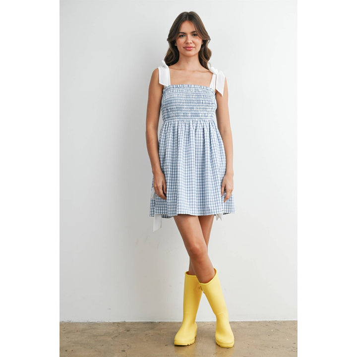 Gingham Mini Sundress | Yellow