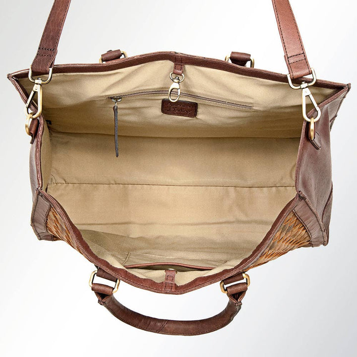 Woven Leather Tote Bag