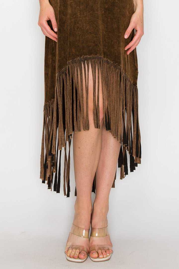 High Noon Fringe Tank Dress