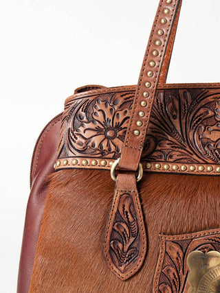 Cowgirl Jewel Turquoise & Hair-On Cowhide Tote