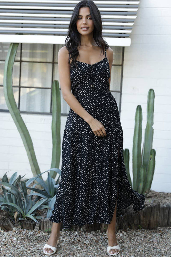 Spotted Side-Slit Maxi